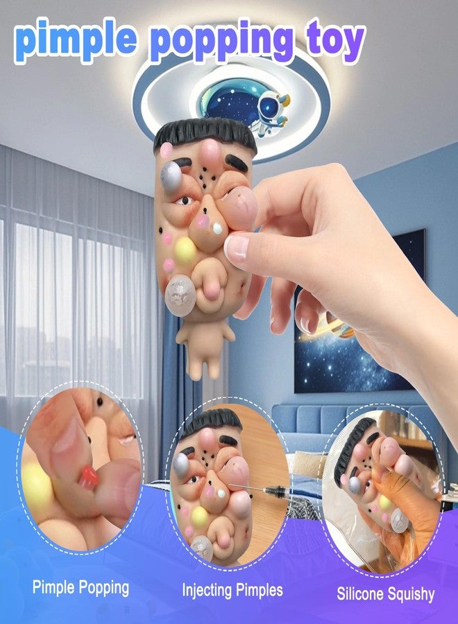 CIYOJA Pimple Popper Toy Set, Ultra Soft Cute Face Pimple Popping Fidget Toy, Refillable Pimple Toy with Sensory Cream, Silicone Squishy Squeeze Toy for Stress Relief & Anxiety Relief(SquishFace) - Image 2